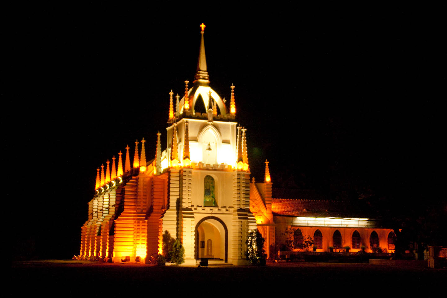 Mae De Deus Church at night Saligaon »